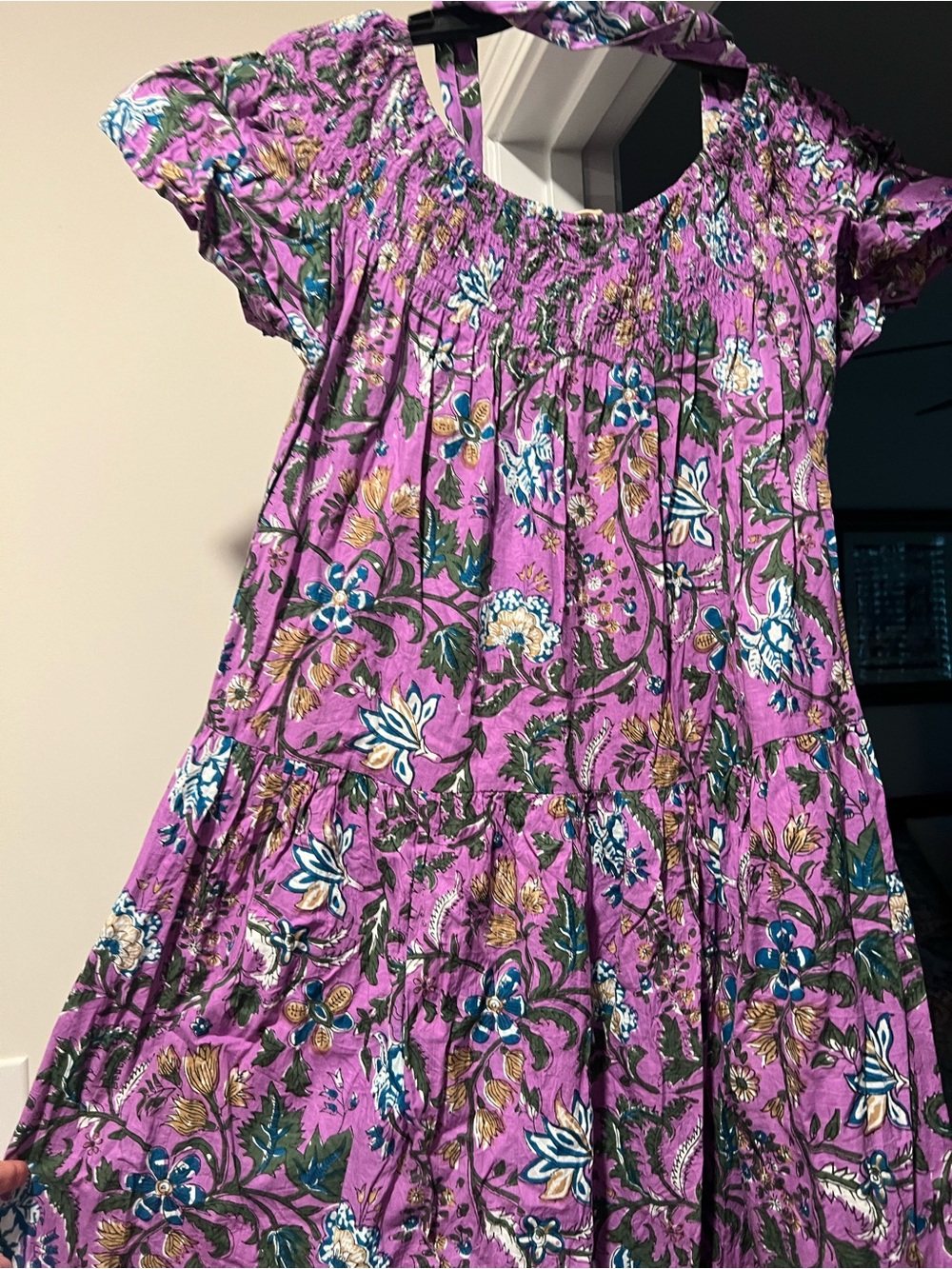 Guadalupe Floral Smocked Purple Dress